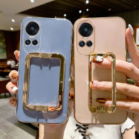 เคสโทรศัพท์ OPPO Reno10 Pro Reno10pro+ สีมาการองชุบดีไซน์พร้อมตัวยึดแบบนิ่ม เคส OPPO Reno10 Pro Reno10pro+ เคสมือถือ