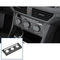 ┅❂❄ carbon fiber car central console ac switch panel trims chrome for volkswagen vw jetta mk7 a7 2019 2020 2021 2022 2023 2024