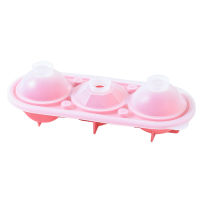 With Lid 3 Compartment Silicone Leakproof Jelly Flexible Multifunctional DIY Reusable Non Stick Round Ball Easy Demold Ice Cube Tray