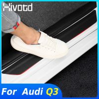 Hivotd For Audi Q3 F3 2023-2019 Car Door Sill Protector Pedal Pad Anti Kick Film Cover Stickers Carbon Fiber Decoration Parts