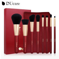 Ducare 8ชิ้นแปรงแต่งหน้าชุดกดสิวสำหรับเครื่องสำอางรองพื้นอายแชโดว์คิ้วเบลนดิ้งพาวเดอร์แปรงแต่งหน้าพร้อมถุง