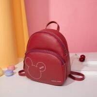 2021 Disney Fashion Womens Backpack PU Mickey Mouse Head Print Mini Shoulder Bags 6 Colors Trend Girls Schoolbag Birthday Gift