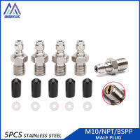 [พร้อมสต็อก] 5ชิ้น8มิลลิเมตร M10X1 1/8BSPP 1/8NPT กระทู้ชายเสียบอะแดปเตอร์อุปกรณ์สแตนเลสปั๊มลมอุปกรณ์เสริม PCP นิวเมติก C Oupler ด่วน