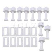 10PCS White Plastic Toilet Seat Hinge with Bolts Nuts Top Tightening 3.9x2.4cm