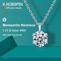 K.nobspin 2.0Ct VVS1 D สี Moissanite สร้อยคอ925 Soild เงินสเตอร์ลิงสายโซ่ที่มีใบรับรองเครื่องประดับอย่างดีสำหรับผู้หญิง