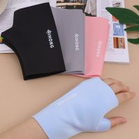 Cotton Half Finger Gloves Women Windproof Cold Resistant Protection Glove Letter Nail Art Radiation Protection Solid Color Glove