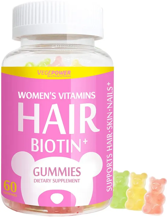 Biotin Gummies 10,000mcg VegePower Hair Vitamin Supplement-3 Fruit Flavor  Vegan Healthy Hair Growth, Vitamin C, D2, E, B12, B6, Zinc Pectin-Based  Multivitamin Hair Care Bear Gummy for Men Women | Lazada PH
