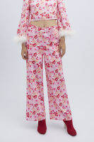 ESP กางเกงขายาวลายฟอรัล ผู้หญิง สีชมพู | Floral Print Long Trousers | 5894