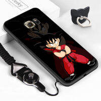 Goku เคสโทรศัพท์ป้องกัน TPU ซิลิโคนนิ่มกันกระแทกขอบ S6ปลอกสำหรับ Samsung เคสโทรศัพท์ (แหวนใส่นิ้ว + เชือกเส้นเล็ก) Dragon ซุนโกคูเคสโทรศัพท์