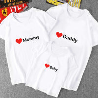 [In stock]ins Amazon รัก BABY ชุดพ่อแม่ลูกพิมพ์ตัวอักษรภาษาอังกฤษที่เรียบง่าย T เสื้อยืด