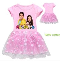 Me Contro Te Childrens Clothing Girls Dress Summer 2020 Lace Cartoon Foreign Tide Childrens Beautiful Princess Pleated Dresses  by Hs2023