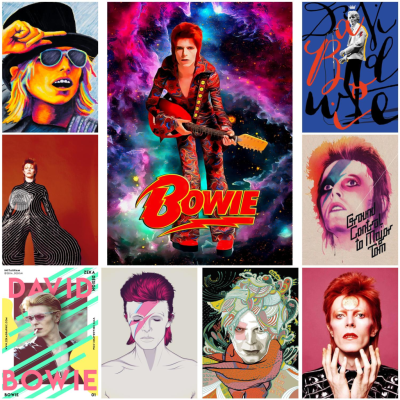 David Bowie Wall Art โปสเตอร์ผ้าใบ-ของขวัญในอุดมคติสำหรับตกแต่งบ้านห้องนั่งเล่นห้องนอน