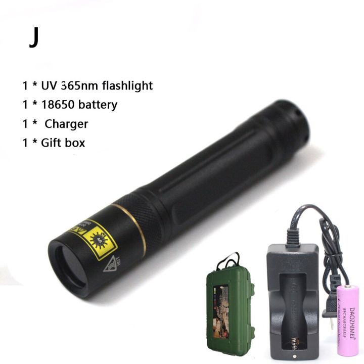 365nm-uv-led-flashlight-ultra-violets-ultraviolet-18650-flashlight-invisible-torch-for-pet-stains-hunting-marker-check-rechargeable-flashlights