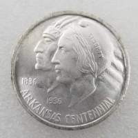 1ชิ้นไม่ใช่ของจริงเหรียญ JF #3701 USA 1งานฝีมือโบราณ936ความงาม (1936) ที่ระลึกครึ่งดอลลาร์