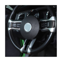 Steering Wheel Cover Decorative Trim Kit Sticker Carbon Fiber ABS Replacement for Ford Mustang 2009 2010 2011 2012 2013