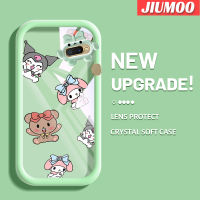 เคส JIUMOO สำหรับ OPPO A12 A7 A5s A12s เคส A11K การ์ตูนหมีน้อยน่ารักและกระต่ายน้อยกรอบเคสใส่ Tpu น่ารักเคสกันกระแทกกล้อง