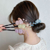 【CW】Korea Women Girls Bun Hairstyle Knot Vintage Flower Hair Maker Hair Band Tools Hair Ornament Headband Accessries