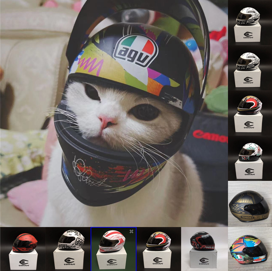 Handsome Cat Dog Mini Helmets Plastic Hat for Motorcycles Props Pet Accessories 
