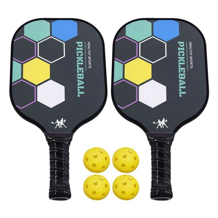 Portable Pickleball Paddle Set Glass Fiber Lightweight Racket Ball ...