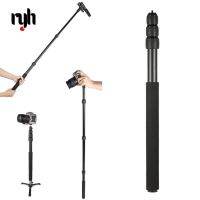 Protable Extendable Mini 2in1 Camera Monopod Zoom Microphone Boom Pole Compact Lightweight Padded Handle Twist Lock 3 Sections