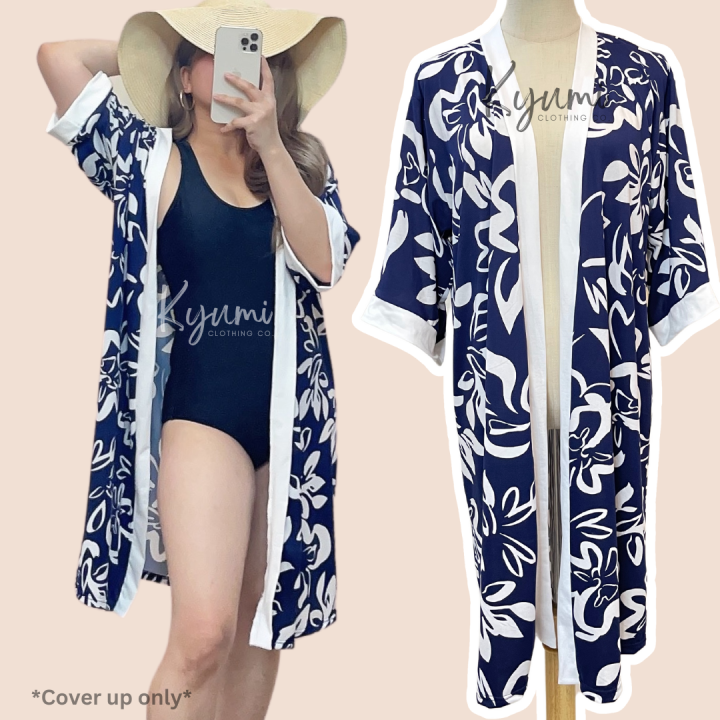 KYUMI KIMONO COVER UP floral / Full cover/ Cotton stretchable up to