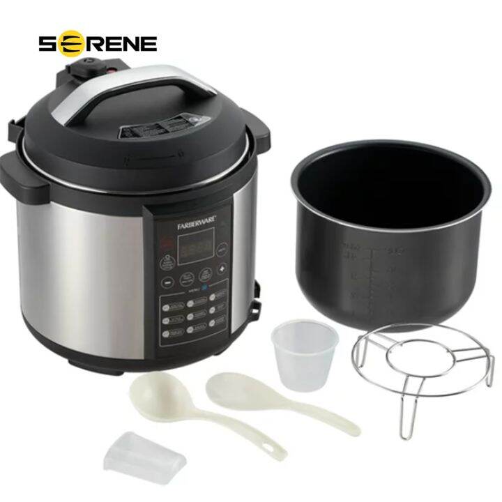 Farberware Programmable Digital Pressure Cooker, Stainless Steel 6
