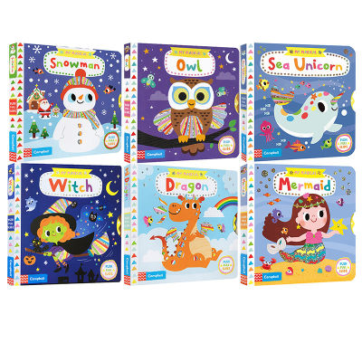 My magic my magic operation Book Dragon / sea Unicorn / Witch / Mermaid / owl / Snowman 6 volumes for sale in English original childrens Enlightenment cognitive rhyme mechanism activity paperboard book