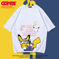 เสื้อยืด Pokémons สำหรับผู้ชายและผู้หญิง,0000แขนสั้นผ้าฝ้ายอะนิเมะญี่ปุ่นวัยรุ่นทรงหลวม