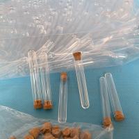 【CW】☊☞  500pcs 12x75mm Lab Transparent Plastic Round Bottom Test Tubes With Corks Party Bottle Wedding Vial salt vials