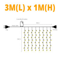 【✲High Quality✲】 xuzichao 2mx พวงมาลัยไฟ Led แบบ2/3x 2/3x 3เมตร,ผ้าม่านตกแต่งในบ้านสำหรับงานแต่งงานวันหยุดปีสวนกลางแจ้ง