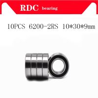 ✻✒☜ 10PCS ABEC-5 6200 2RS 6200RS 6200-2RS 6200 RS 10x30X9 mm Miniature double Rubber seal High quality Deep Groove Ball Bearing EMQ