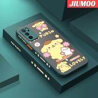 JIUMOO เคส A54s A16s A16 A17 OPPO พร้อมมีน้ำค้างแข็งโปร่งใสลายการ์ตูนสุนัขกระเป๋าแข็งขอบด้านข้างเคสซิลิโคนรูปสี่เหลี่ยมฝาหลังเต็มรูปแบบเคสป้องกันเคสมือถือกันกระแทกกล้องดีไซน์ใหม่