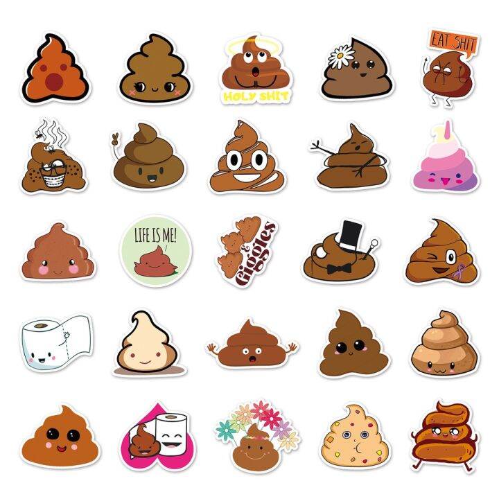 hot-dt-10-50pcs-poop-emoticons-reward-sticker-for-magazine-office-teacher-label-2022