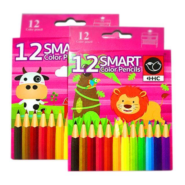 ส่งฟรี-สีไม้-สีไม้-แท่งสั้น-ดินสอสี-แท่งสั้น-กล่อง12สี-12-smart-color-hhc-ขายยกโหล-12กล่อง-ราคาถูก