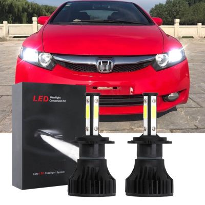 New หลอดไฟหน้าฮาโลเจน LED 6000K สีขาว แบบเปลี่ยน สําหรับ Honda Civic (FD) 2005-2011