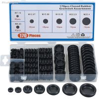 170 Pcs Rubber Grommet Assortment 7 Sizes Firewall Solid Closed Hole Plug for Wire Electrical Appliance Grommet Kit