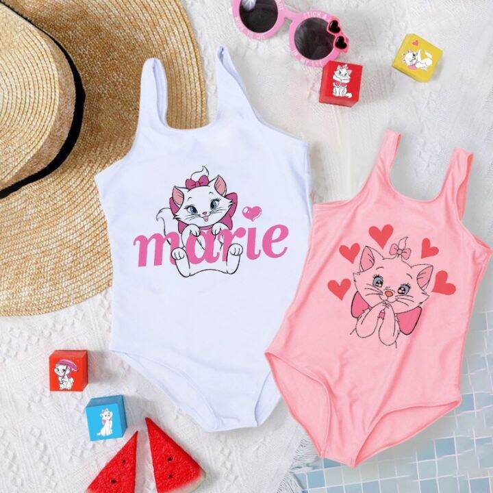 The Aristocats Cartoon Cat Girls Swimsuit Kids One Piece Bikini Outfit