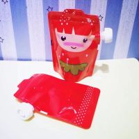 ☒ 2017 Free shipping 5pc/lot Baby Beverage Cartoon Lactation Feeding Bag Plastic Reusable Food Pouch Cute Squeeze Feeding Bag