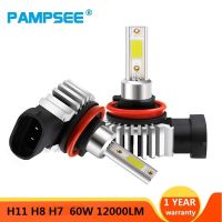 (Premium car)2Pcs 60W 12000LM รถ LED ไฟหน้าหลอดไฟ H11 9006 HB4 9005 HB3 H4 H7 H8 H9 H1 Mini ชุดไฟหน้าสูง/ลำแสงหลอดไฟ