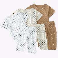 Baby Pajamas Suit Summer Thin Polka Dots Home Clothes Children Girls Soft Tops+shorts Baby Clothes Air-conditioning Sleepwear