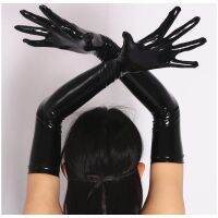 q New PVC Latex PU Faux Leather Gloves Shiny Long Glove Punk Hip-pop Jazz Club Wear Cosplay Costumes ST