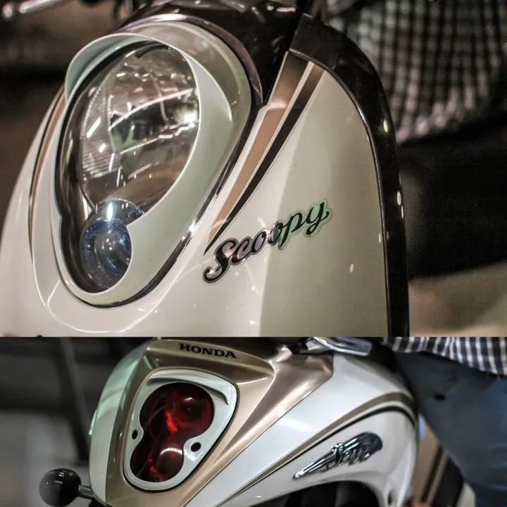 Honda Scoopy White Headlight And Rear Frame Garnish TGP Lazada PH