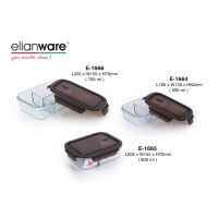 Elianware กล่องอาหารกลางวัน ทรงสี่เหลี่ยมผืนผ้า อเนกประสงค์