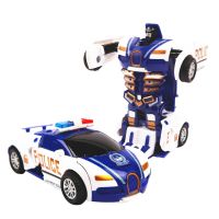 Transformation Mini 2 In 1 Car Robot Toy Anime Action Collision Transforming Model Deformation Vehicles Toy Gift for Children Die-Cast Vehicles