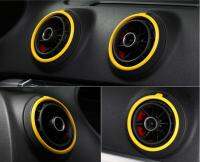 New! 4pcs Yellow Air Condition Vent Outlet Ring Replacement Cover Trim For Audi A3 S3 2013 2014 2015 2016 2017