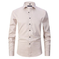 Stretch Non-iron Anti-wrinkle Shirt Mens Long Sleeve Business Formal Dress Shirt Casual Button Up Easy Care Shirts