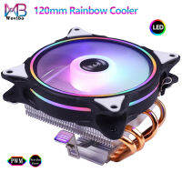 4 Heats ซีพียูหม้อน้ำคูลเลอร์120มิลลิเมตร RGB รายละเอียดต่ำพัดลม PWM 4PIN LGA 775 1155 1150 1151 1200 1700 2011 X79 X99 AM4 Ventilador