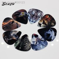 SOACH 10pcs/Lot 0.71mm thickness guitar strap guitar parts Hot new tiger cow horse animal guitar picks pick mixed packaging