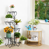 UNHO ชั้นวางกระถางดอกไม้ 5 Tier Metal Plant Stand ชั้นวางต้นไม้กลางแจ้ง ชั้นวางของสวยๆ