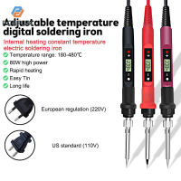 pcbfun หัวแร้งเชื่อมพร้อมเทอร์โมสตัทดิจิตอลควบคุมด้วยจอแสดงผลหน้าจอ LCD 80W ปรับอุณหภูมิได้